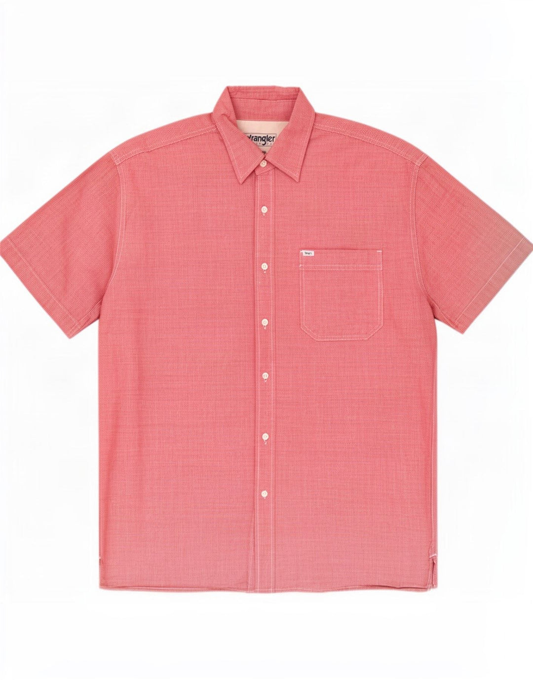 Camicia a maniche corte da uomo Wrangler XL in cotone pied de poule rosso