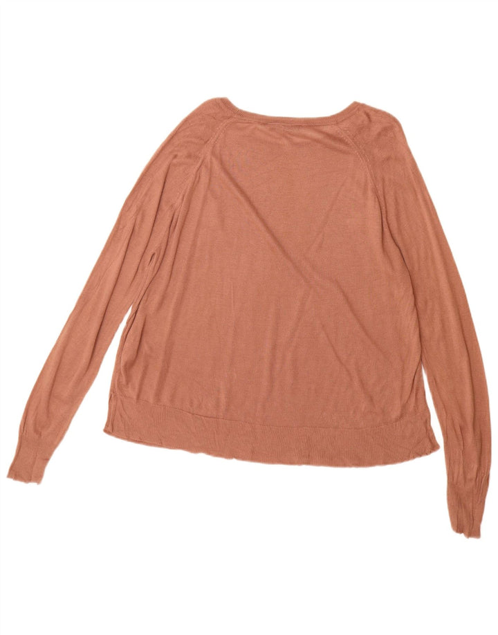 Maglione Zara da donna con scollo a barca UK 14 Viscosa marrone medio