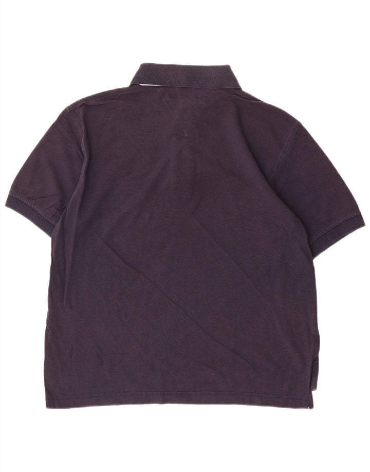 Polo da uomo Tommy Hilfiger media cotone blu navy