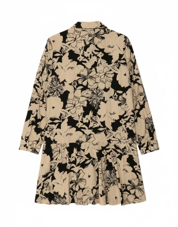 Abito chemisier da donna Zara UK 16 Lyocell floreale beige grande