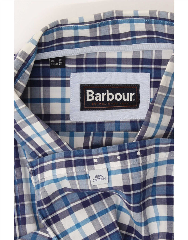 Camicia da uomo Barbour 2XL in cotone a quadri blu