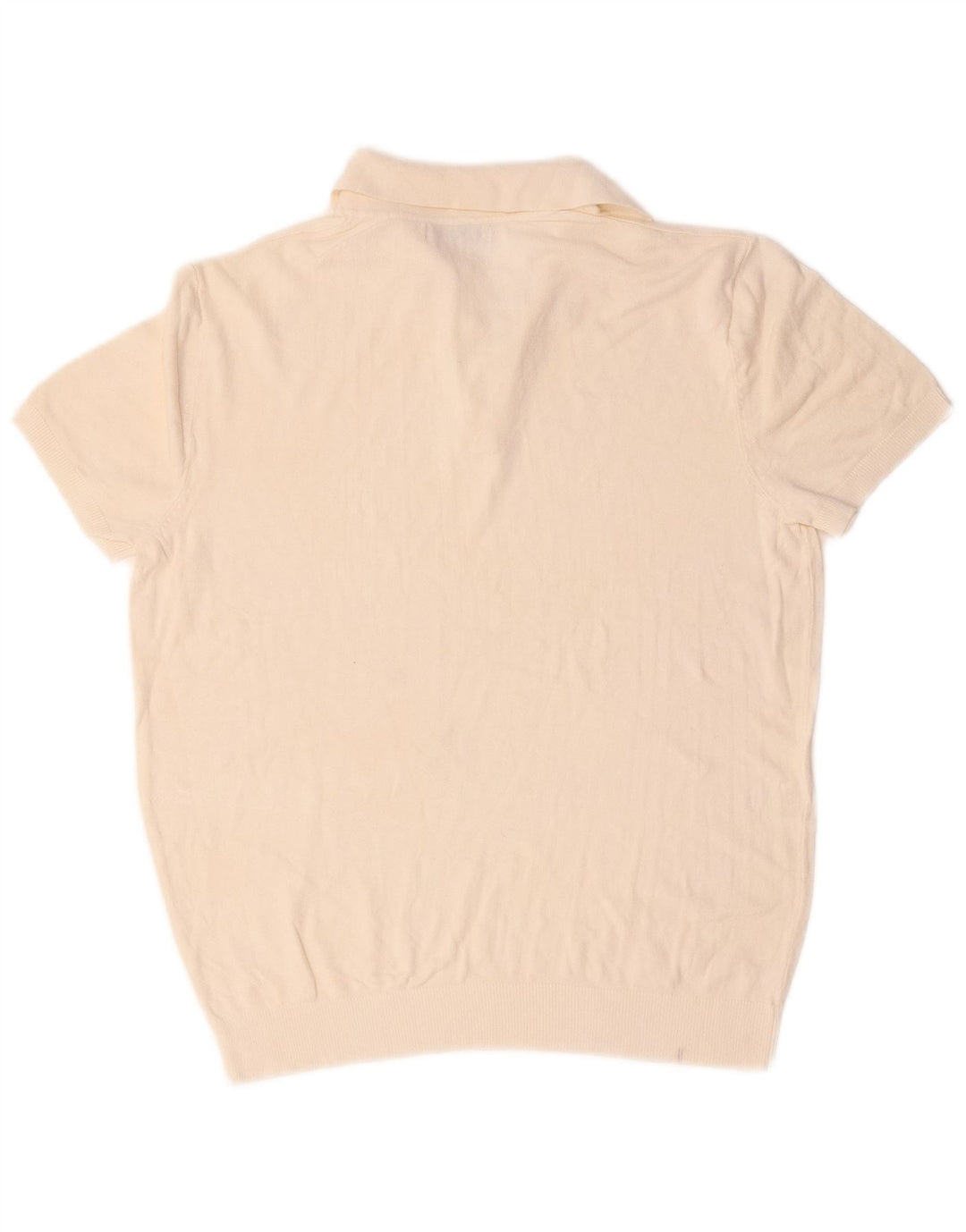 Maglione Zara da uomo a maniche corte con collo a polo, bianco sporco medio