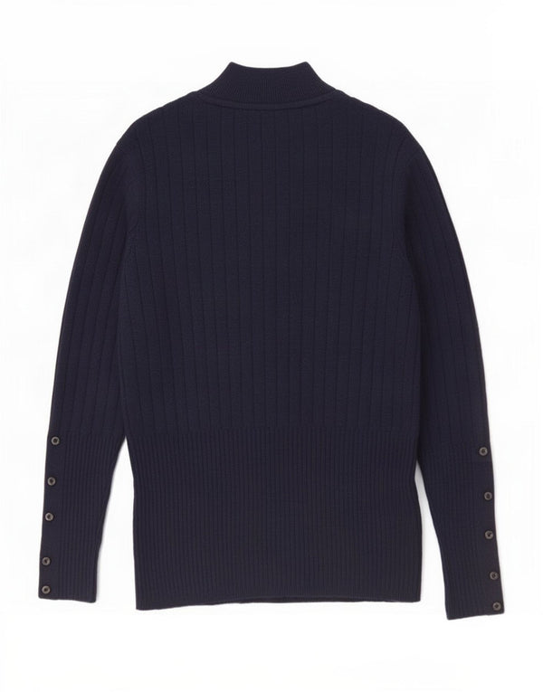 Maglione maglione a collo alto da donna Marks & Spencer UK 12 medio blu navy