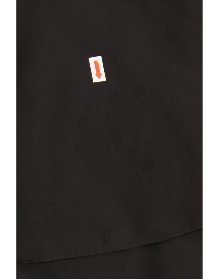 Gonna a strati vintage da donna W28 poliestere nero medio