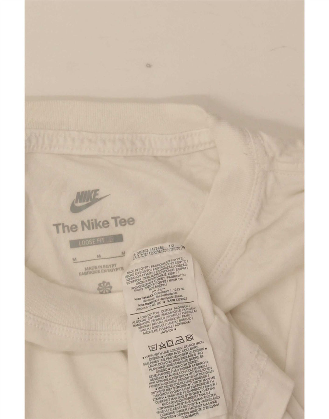 T-shirt Nike da uomo vestibilità ampia, top in cotone bianco medio