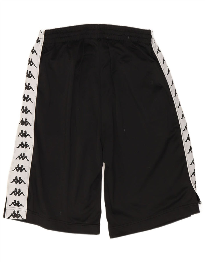 Pantaloncini sportivi grafici da uomo Kappa piccoli in poliestere color block nero