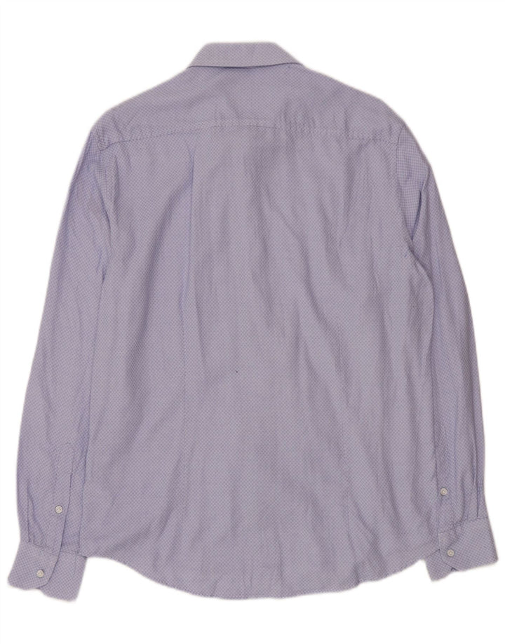 Camicia slim fit da uomo di Dack grande blu a rombi/cotone diamante