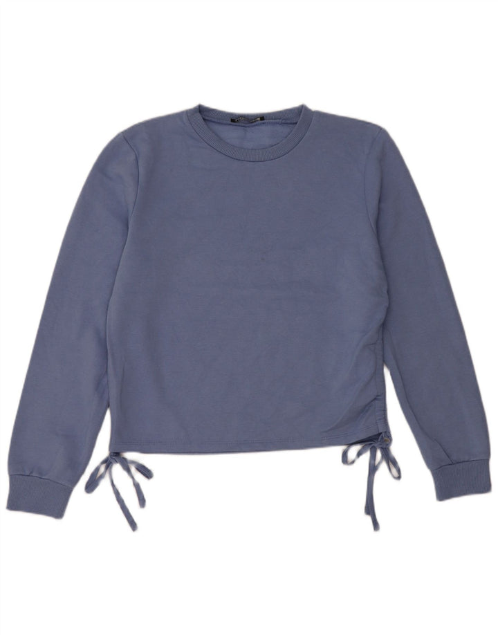 Felpa da donna Zara UK 14 poliestere blu medio