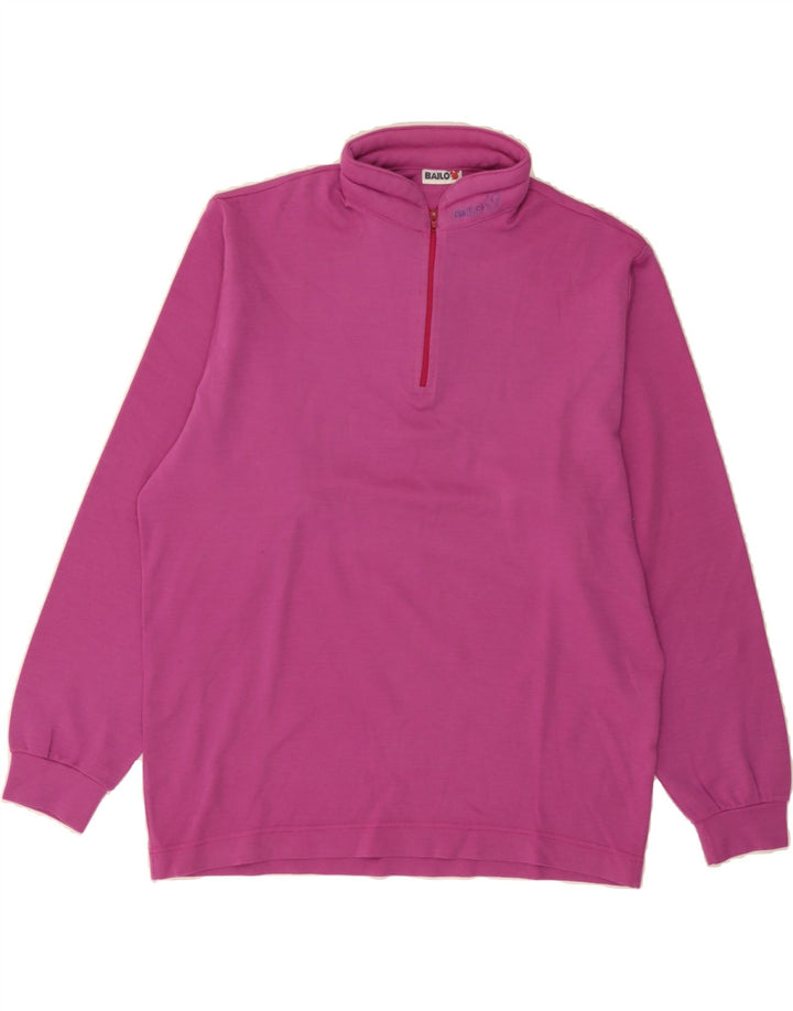 BAILO Mens Zip Neck Jumper Sweater Medium Pink Wool Vintage Bailo and Second-Hand Bailo from Messina Hembry 