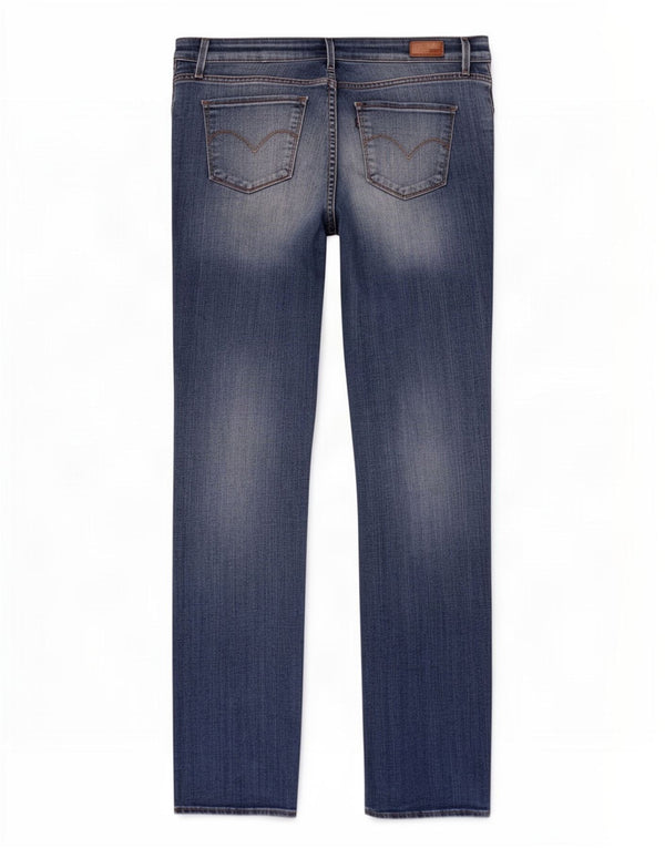 Jeans dritti a vita classica Demi Curve da donna Levi's W28 L31 cotone blu