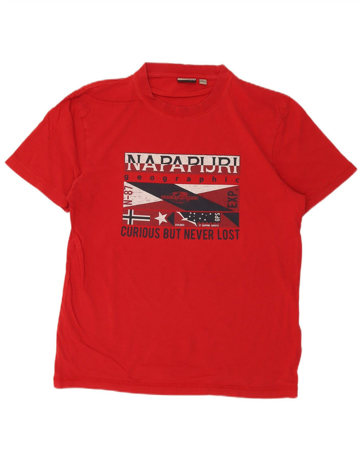 T-shirt grafica da uomo NAPAPIJRI grande rossa