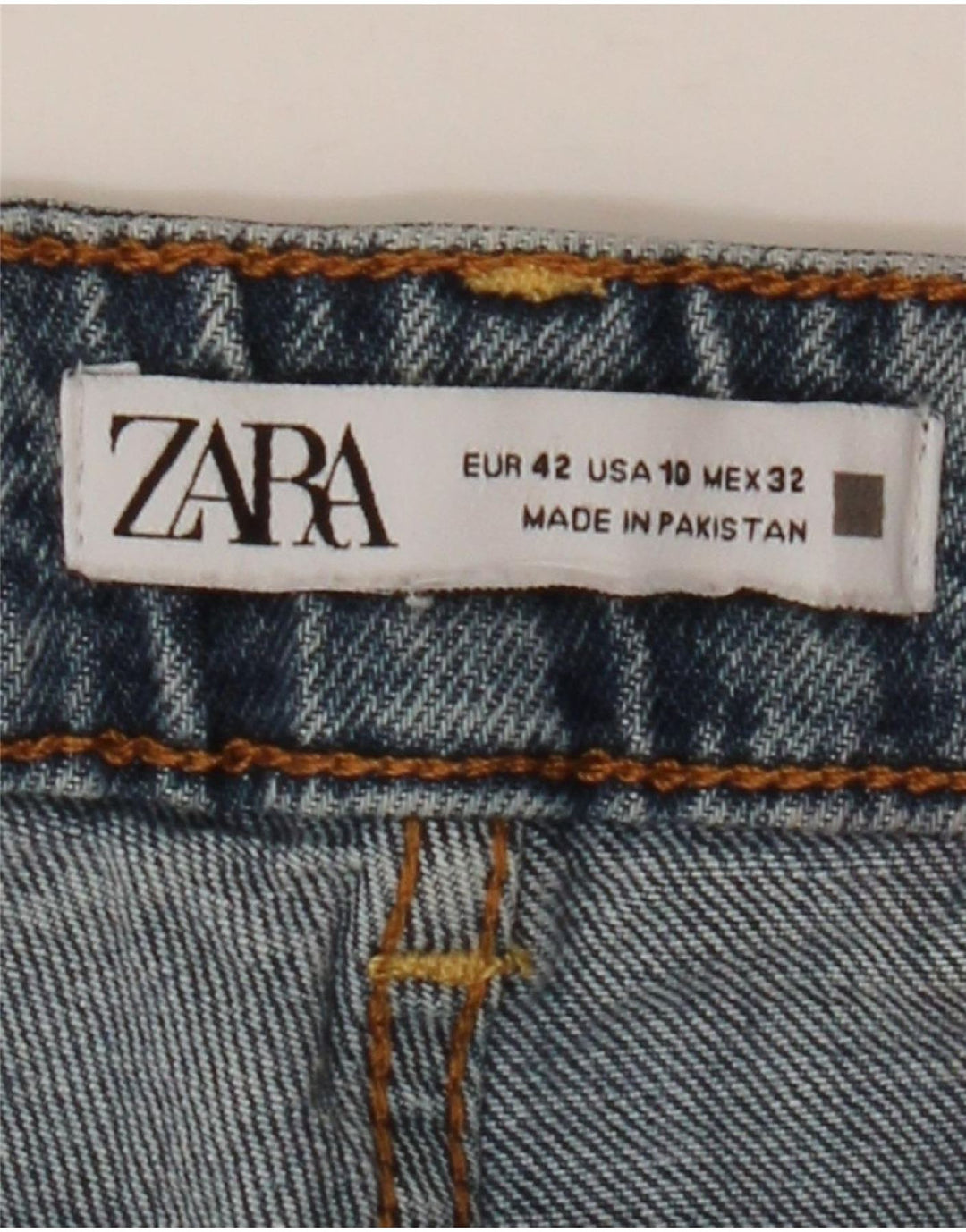 Jeans dritti da donna ZARA EU 42 Large W32 L26 Blu