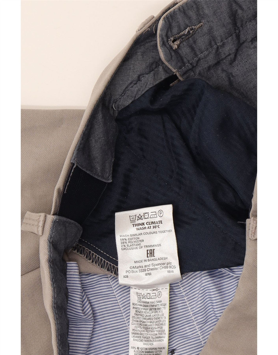 Pantaloni da abito dritti da uomo Marks & Spencer W32 L28 cotone grigio