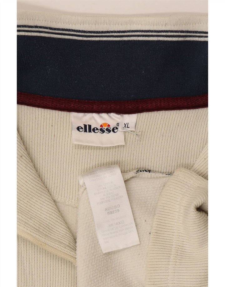 ELLESSE Felpa da uomo con zip e collo maglione XL in cotone grigio