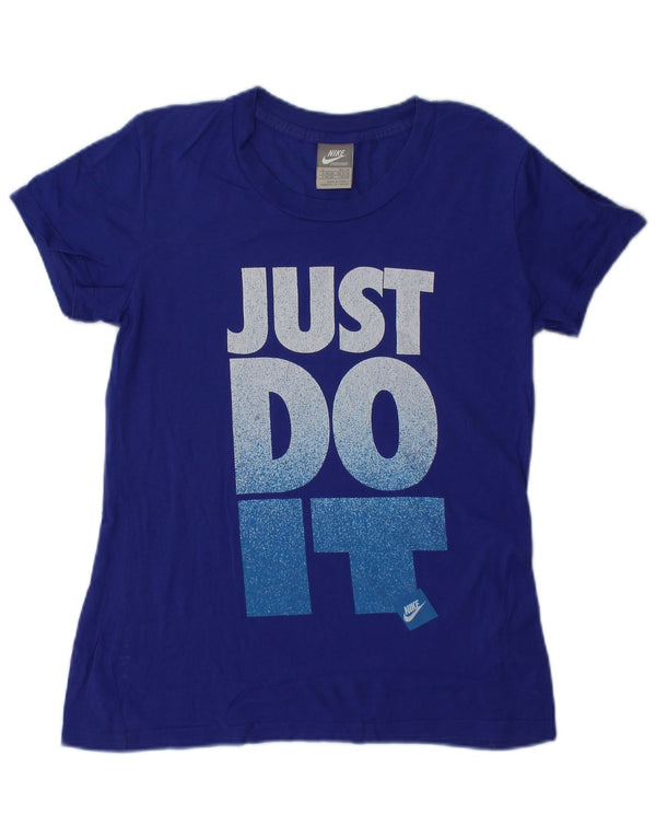 T-shirt grafica da donna Nike Top UK 14/16 grande blu