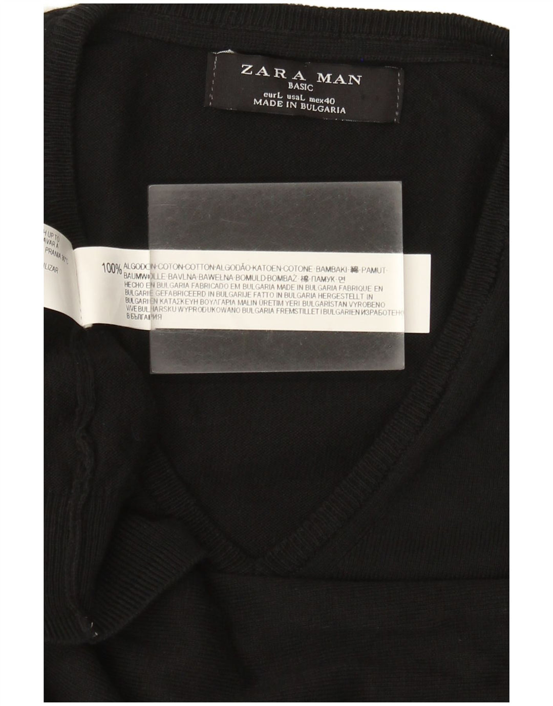 Canottiera basic da uomo Zara, canotta grande in cotone nero