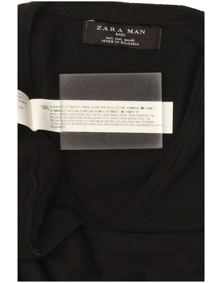 Canottiera basic da uomo Zara, canotta grande in cotone nero