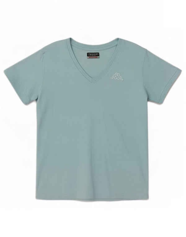 T-shirt da donna Kappa Top UK 12 cotone blu medio