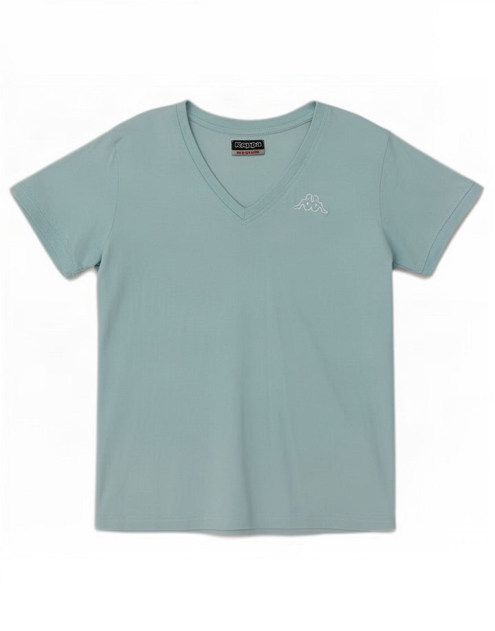 T-shirt da donna Kappa Top UK 12 cotone blu medio
