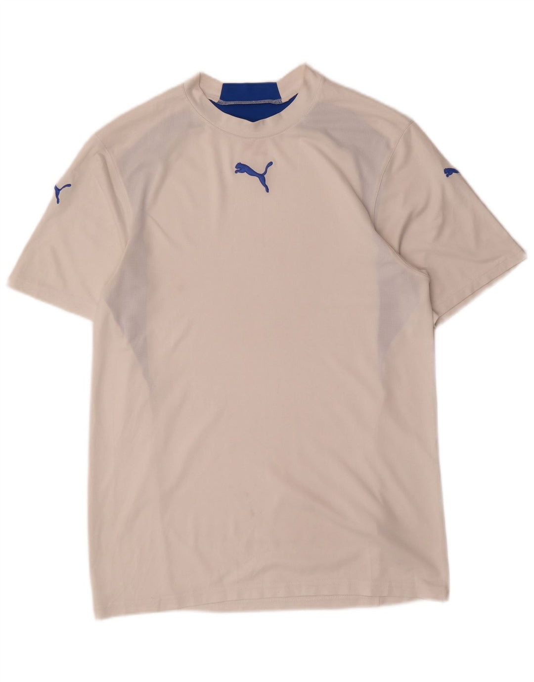 T-shirt da uomo Puma Top Small in poliestere color block bianco