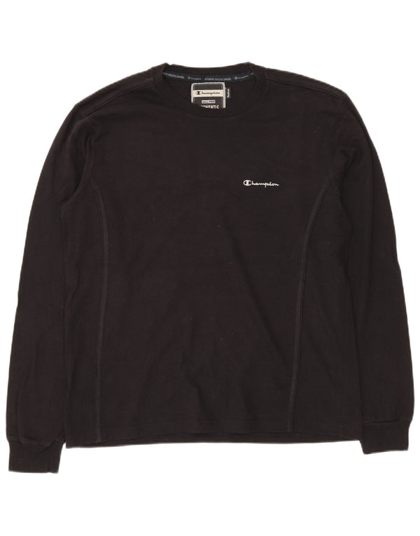Champion Mens Top Long Sleeve Medium Black