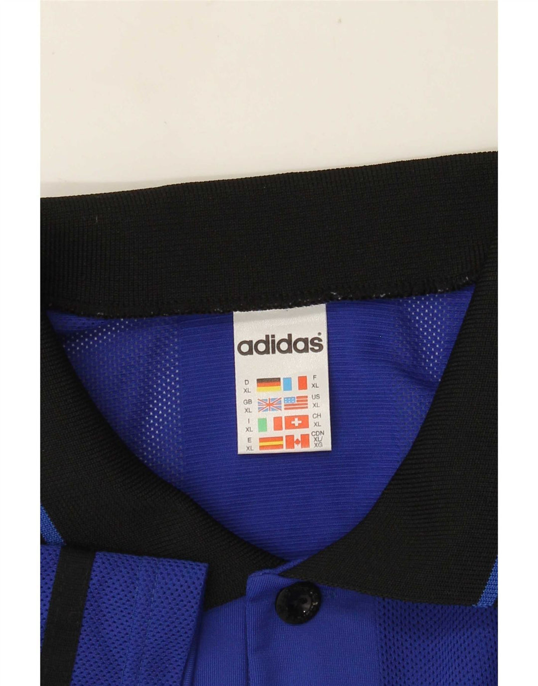 Polo Adidas da uomo XL in poliestere a righe blu