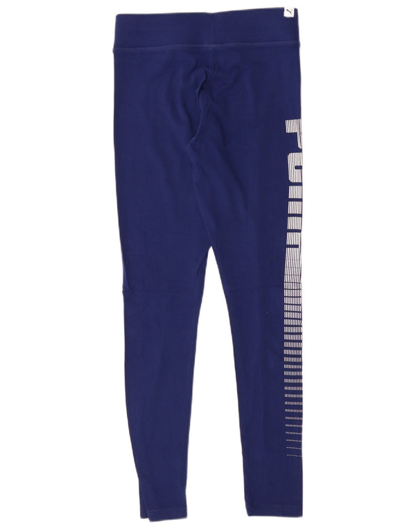 Leggings grafici PUMA da donna UK 10 Small Blu Cotone