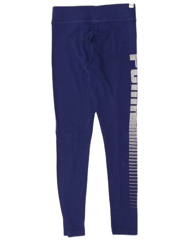 Leggings grafici PUMA da donna UK 10 Small Blu Cotone