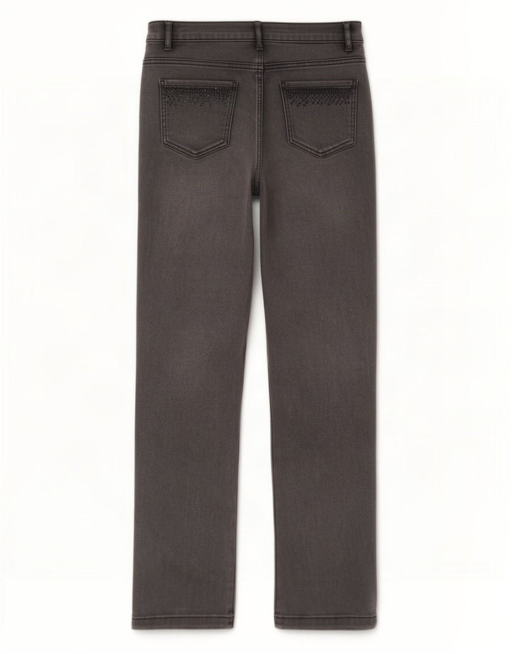 Jeans dritti da donna Marks & Spencer UK 12 medio W30 L29 cotone grigio