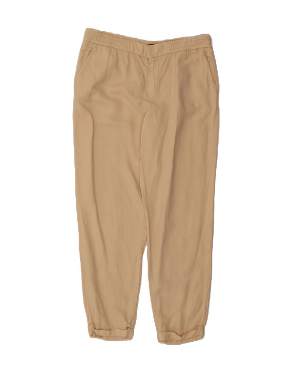 MASSIMO DUTTI Womens High Waist Casual Trousers EU 44 XL W34 L28 Beige