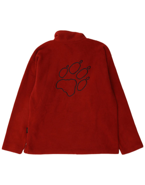 Maglione in pile con zip grafica da uomo Jack Wolfskin UK 44/46 XL Borgogna