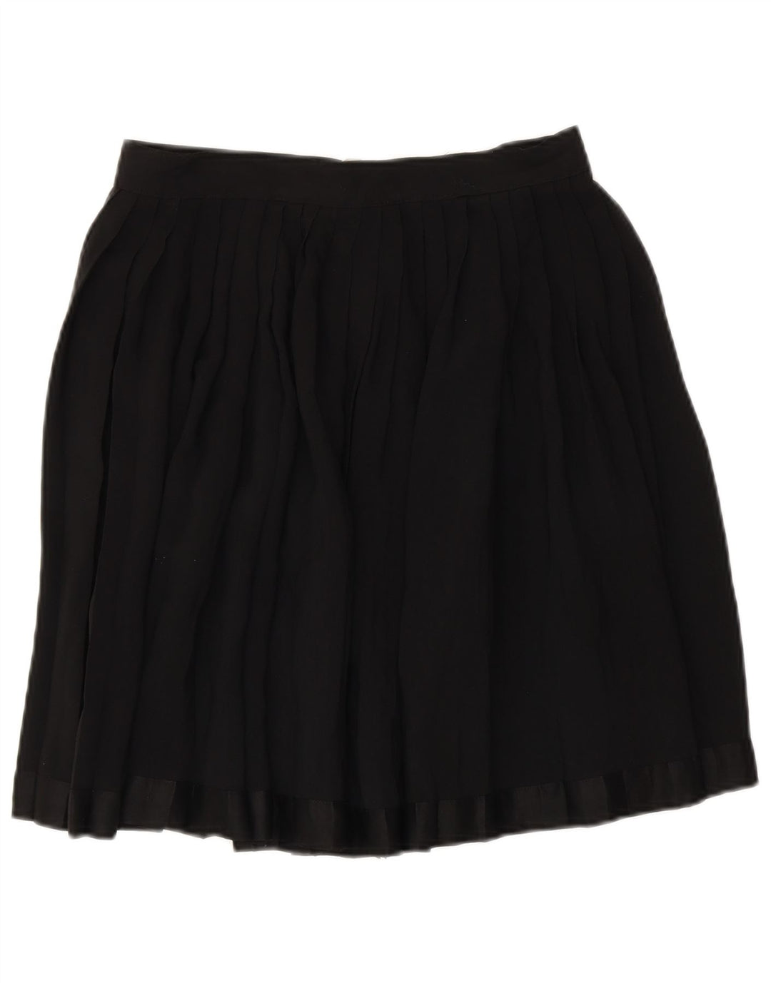 VINTAGE Womens Pleated Skirt IT 44 Medium W28 Black Acetate