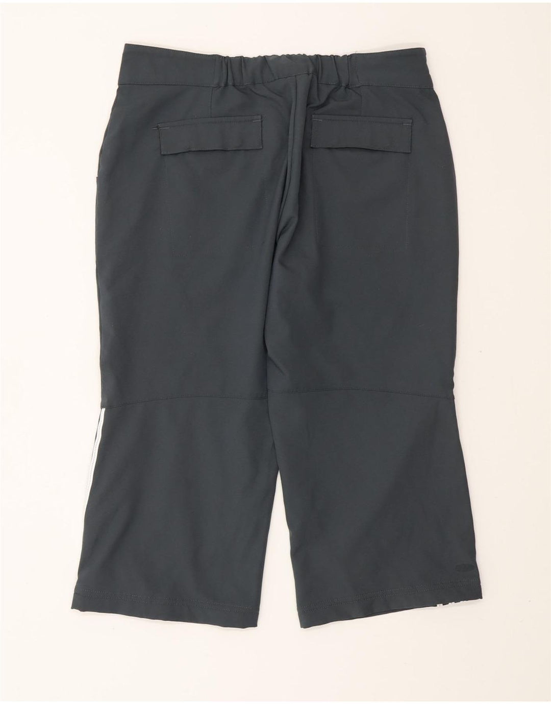 Pantaloni capri dritti da donna ADIDAS UK 10 Small W30 L19 Poliestere grigio