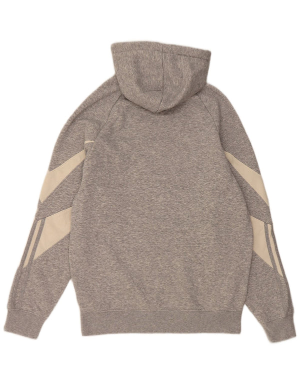 Felpa con cappuccio da uomo Adidas XS in cotone color block grigio