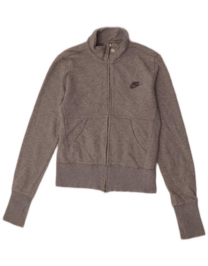 Giacca da tuta da donna Nike UK 10/12 Cotone chiazzato grigio medio