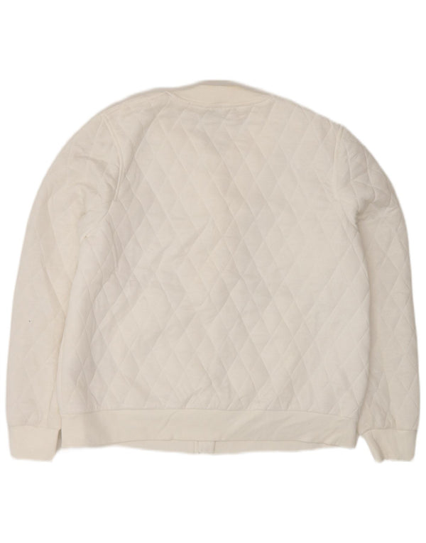 Giacca trapuntata da donna Marks & Spencer UK 14 grande poliestere bianco