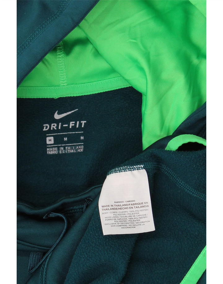 NIKE Felpa con cappuccio grafica Dri Fit da donna UK 14 Poliestere verde medio