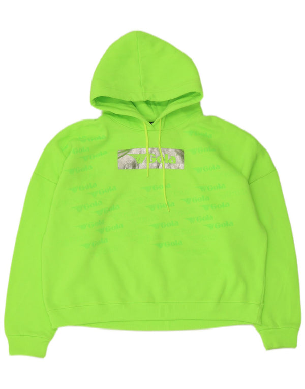 Maglione con cappuccio grafico oversize da donna Gola UK 18 XL verde chiazzato