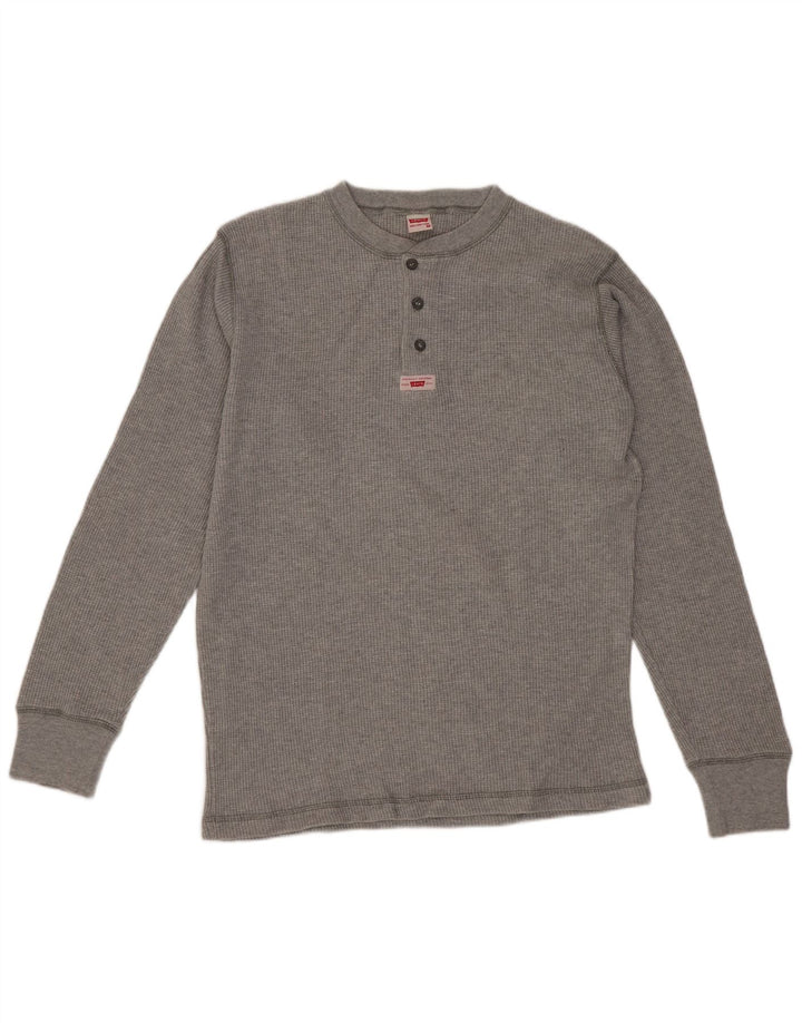 Levi's Maglia da uomo a maniche lunghe in cotone grigio medio
