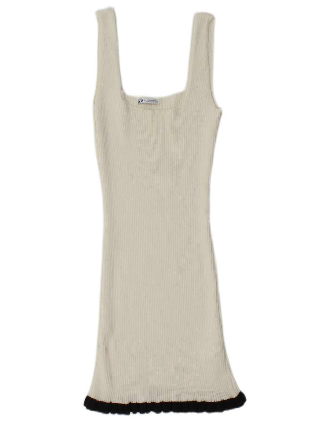 Abito maglione senza maniche da donna Zara UK 8 piccolo poliestere bianco