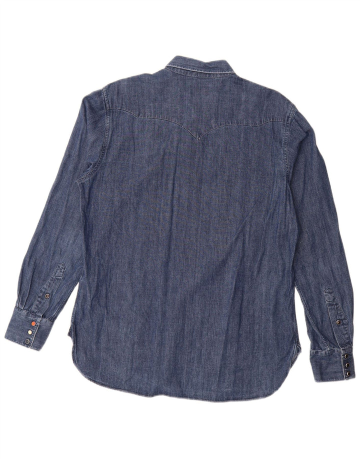 Camicia di jeans da uomo Bagutta grande blu