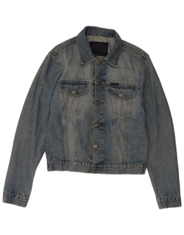 Giacca di jeans da donna VINTAGE UK 12 Blu medio