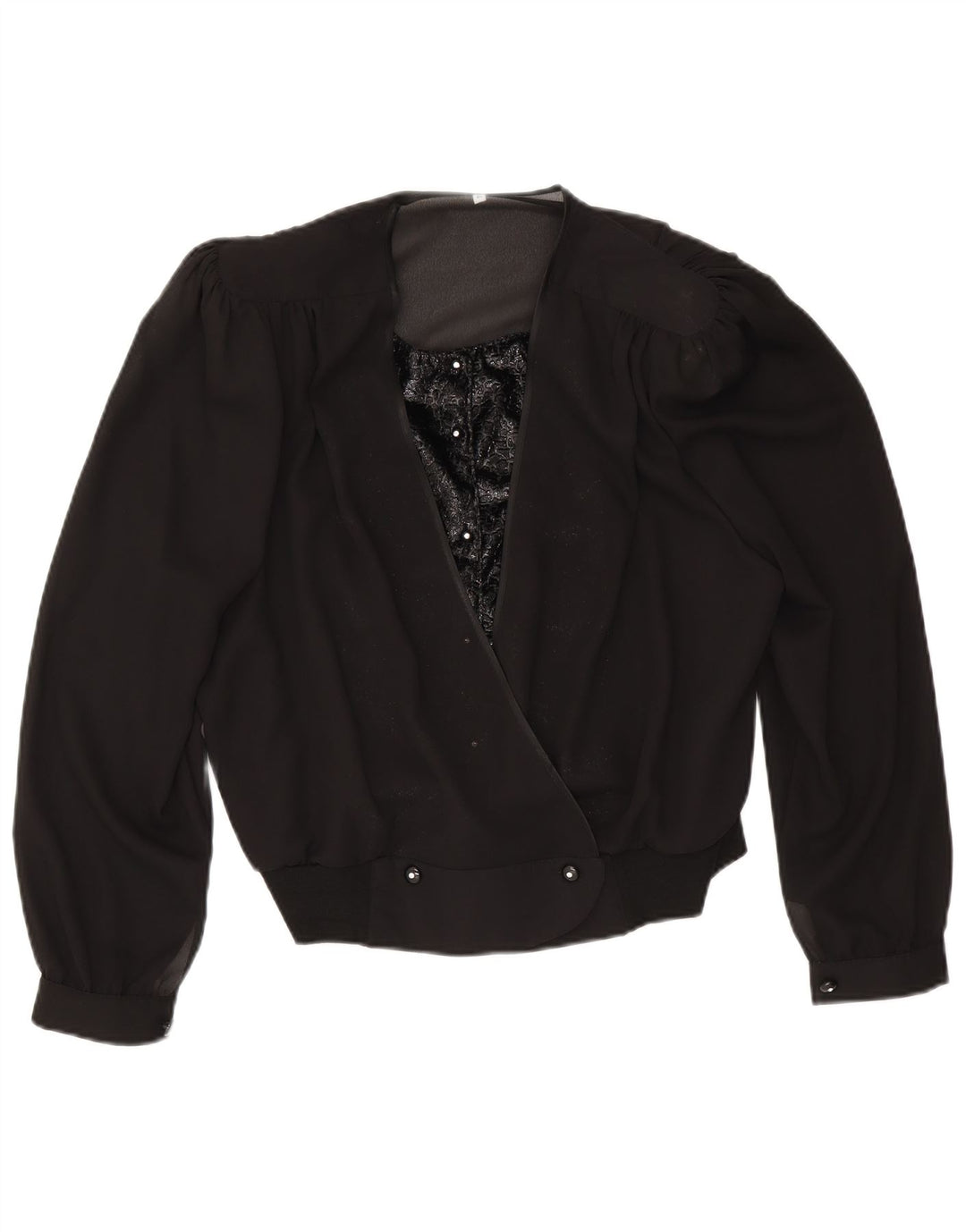 Top Bolero doppiopetto vintage da donna IT 50 XL Nero