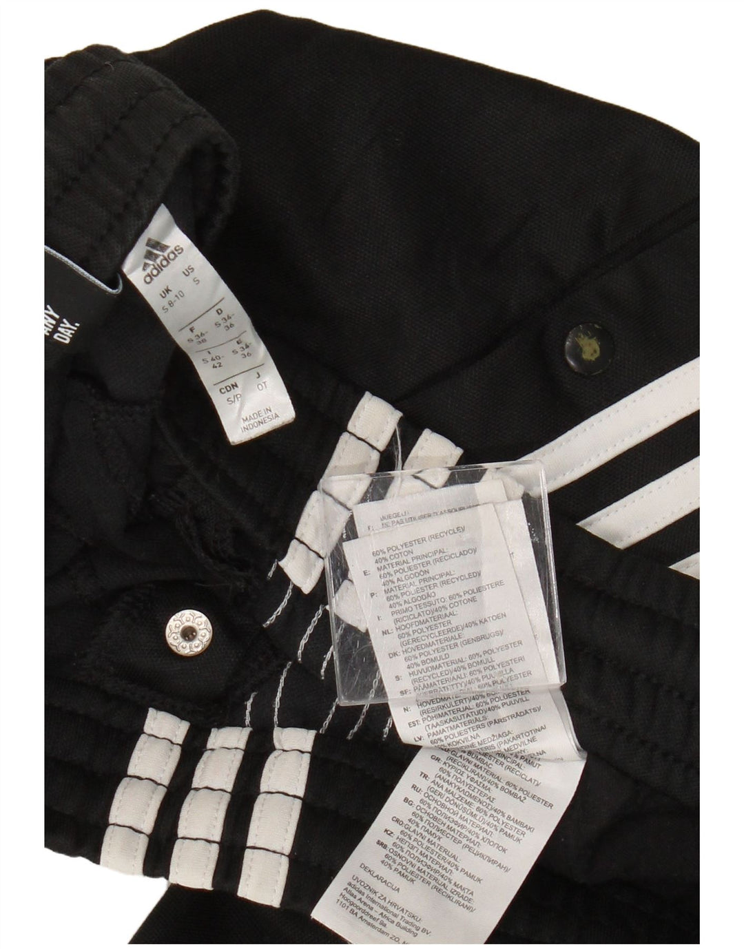 Pantaloni da tuta da donna ADIDAS UK 8/10 Small Nero Poliestere