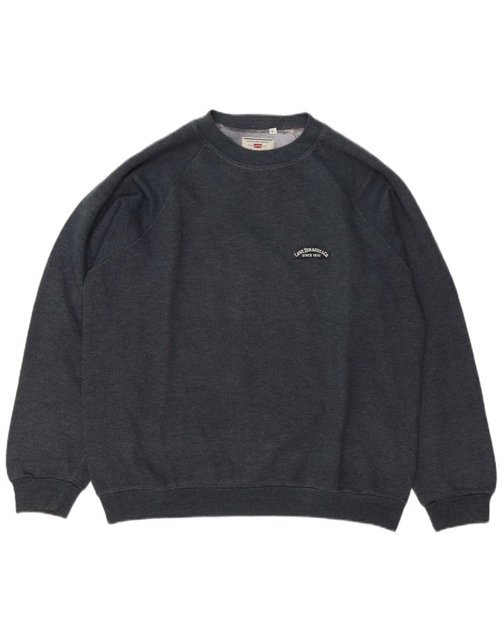 Levi's Uomo Felpa Maglione Grande Blu Navy