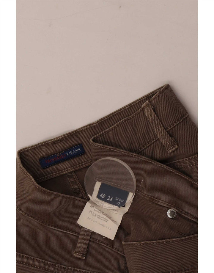 Jeans Straight Uomo Trussardi W32 L33 Cotone Marrone
