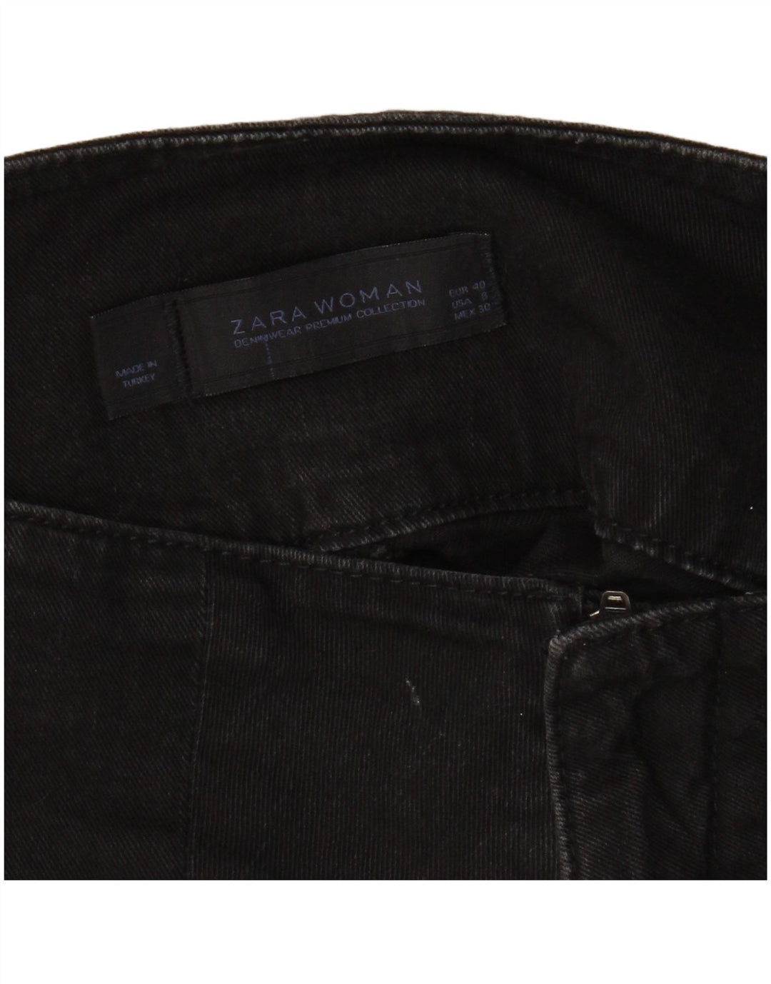 Mini gonna di jeans da donna Zara EU 40 media W30 cotone nero