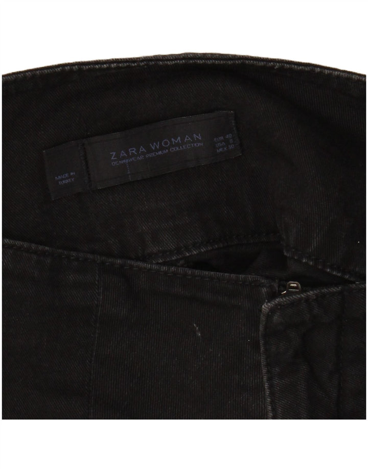 Mini gonna di jeans da donna Zara EU 40 media W30 cotone nero