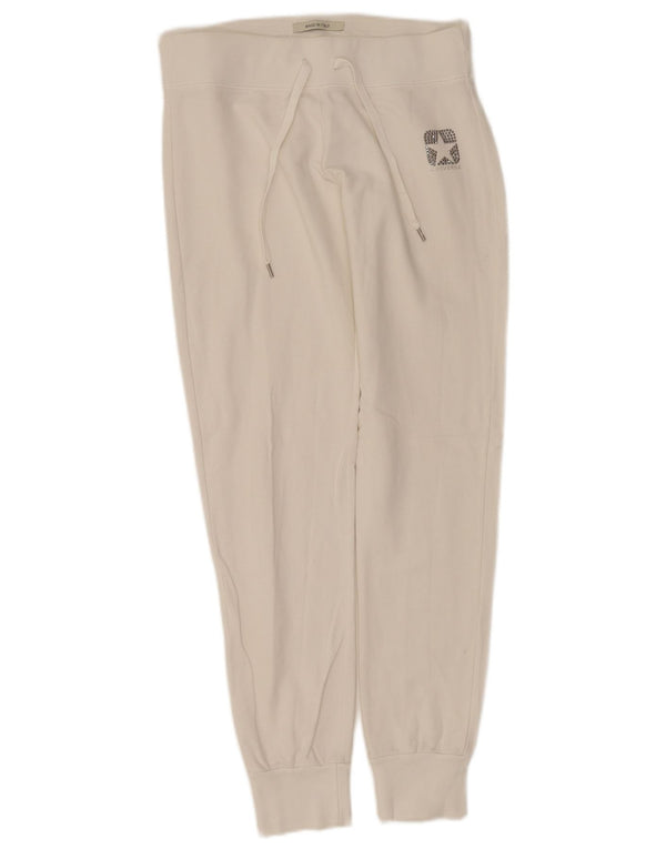 Converse Pantaloni da tuta da donna Joggers UK 10 Small Cotone bianco