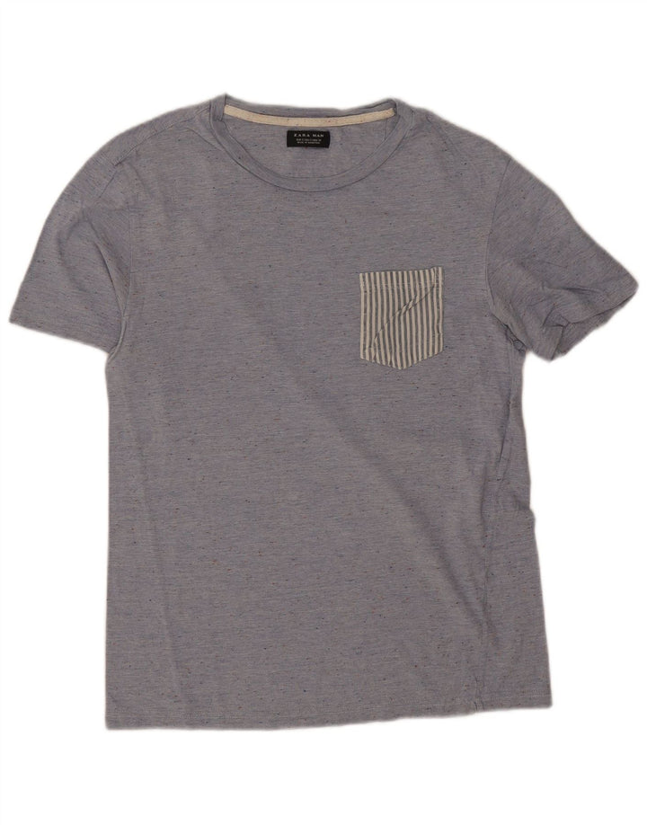 T-shirt Zara da uomo Top piccola blu screziata